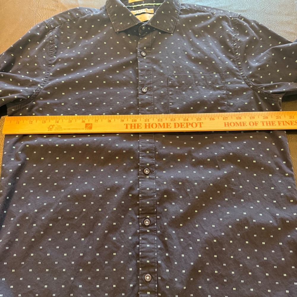 Cactus Premium Clothing Mens Long Sleeve Button Up Shirt Patterned Brown L - Picture 5 of 5